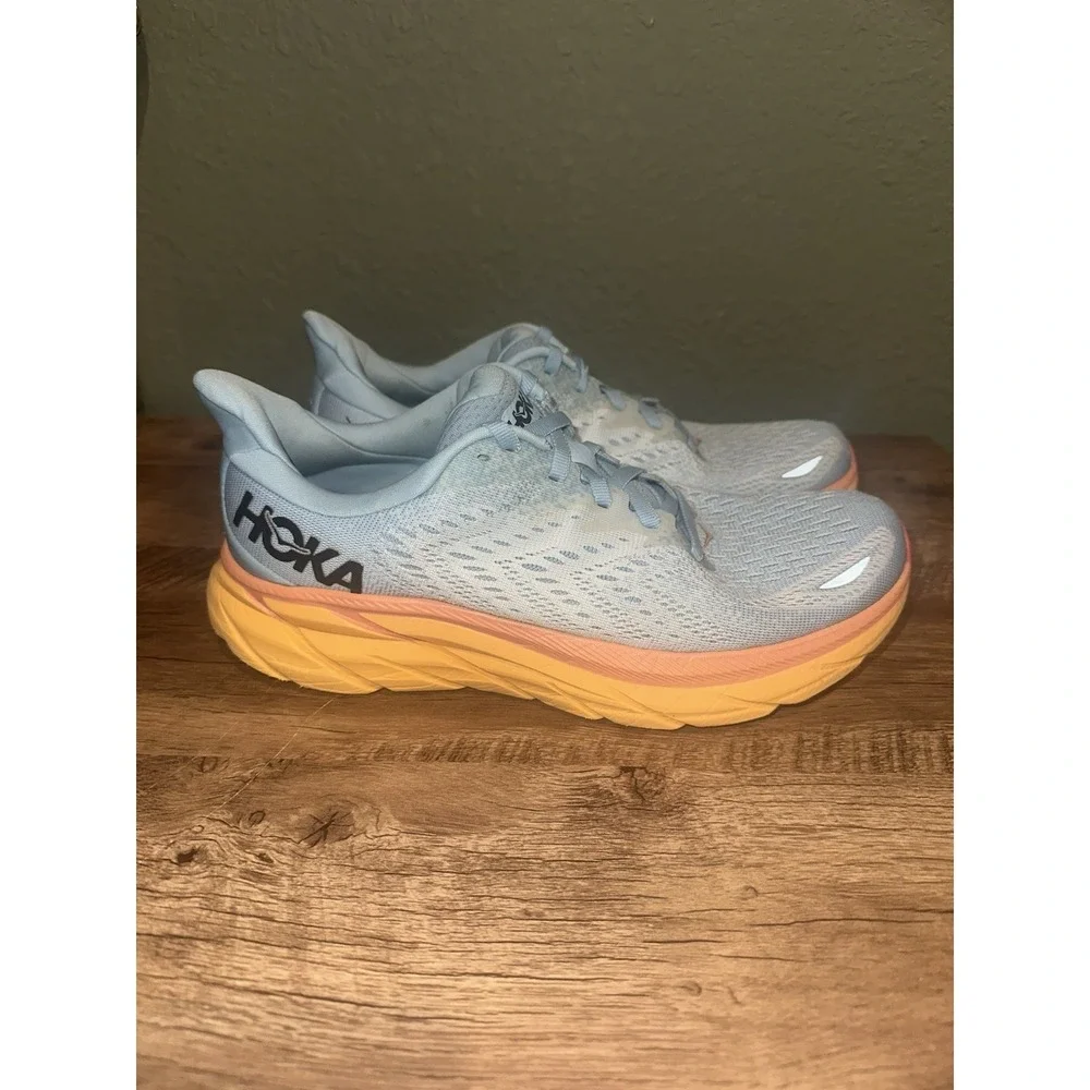 Hoka One One Clifton 8 1119394-SSIF Women's US 7.5B Running Shoes Blue Sneakers - Picture 2 of 9